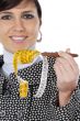 attractive girl with tape measure