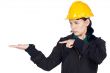 Engineer indicating a hand empty