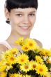 attractive girl with flowers