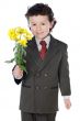 adorable boy with flowers