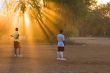 players at the sunset