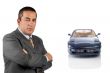 Serious CEO and the modern car