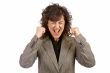 Angered businesswoman