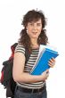 Young student woman with backpack