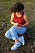 Working in the grass