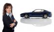 Serious businessman and the car