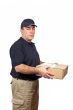 Courier delivering a package