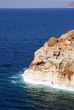 Dead sea with salt caked on rocks