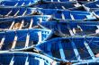 blue fishing boats at essaouira, morocco