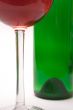 Wine Glass and Wine Bottle - Close View