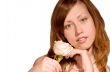 Girl with white rose.