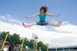 jumping on a trampoline