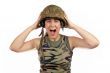 Angered soldier girl