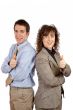 Businessman and businesswoman