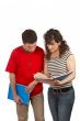 Two students reading