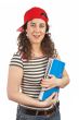 Young student woman with red cap