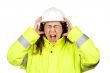 Angered female construction worker