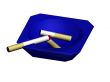 Blue ash tray with cigs