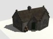 Old house with barrels