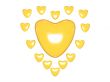 Gold valentine hearts