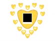 Gold valentine hearts with photo space