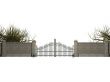 Gate with bushes