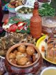 Traditional Ukrainian festive dinner meals