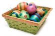 Several Easter Eggs in a Basket
