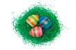 Easter Eggs on Grass - Top View