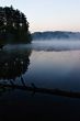 Morning fog above lake