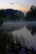 Morning fog above lake