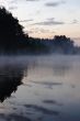 Morning fog above lake