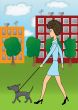 The girl with a dog