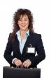 Business woman holding a black briefcase