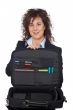 Business woman holding a laptop bag