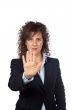 Business woman saying stop