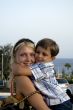 Smiling Boy and mom in the summer holliday