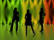 Sexy girls silhouettes in night club