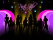 People silhouettes in night club, vector,disco