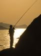 Silhouette of the fisherman