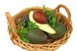 Avocado Quarter In A Basket