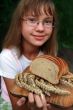 Girl with fresh bread