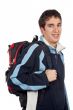 Young student with backpack