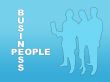 Blue and white business people silhouettes