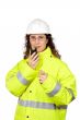 Talking with a walkie talkie