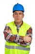 Serious construction worker