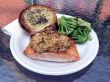 stuffed salmon dinner with broccoli