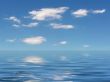 blue sky and water reflections