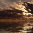 orange sky and water reflections