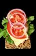 Rye Cracker With Ham And Salad